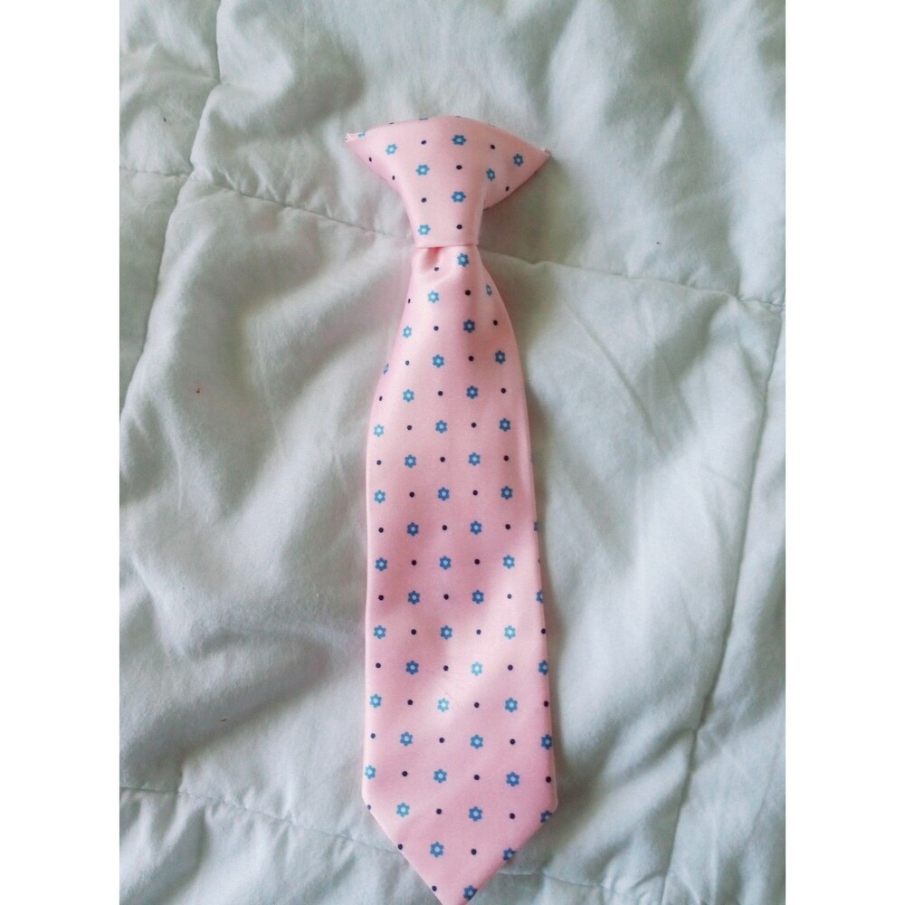 Toddler Boy's Pink/Blue Clip-on Tie